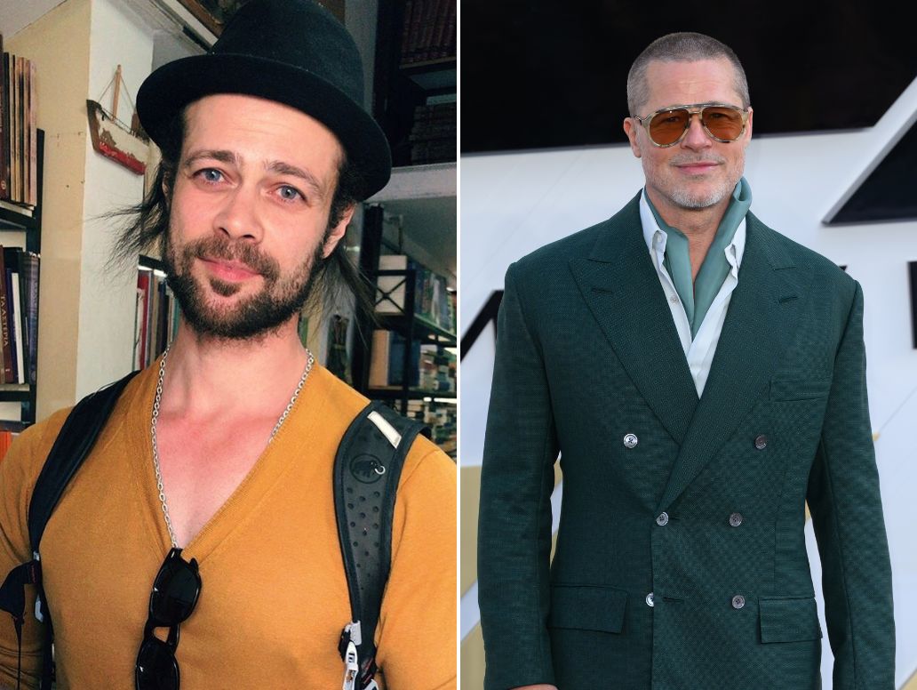 Άρης Κόντος: Ο Έλληνας σωσίας του Brad Pitt μαζί του στην Ύδρα– «Φτάσαμε μαζί με το πλοίο»