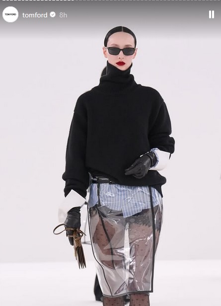 Το beauty statement του Tom Ford: Λαμπερό βλέμμα και βαθύ κόκκινο κραγιόν στο fashion show 4