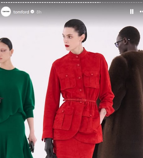 Το beauty statement του Tom Ford: Λαμπερό βλέμμα και βαθύ κόκκινο κραγιόν στο fashion show 4