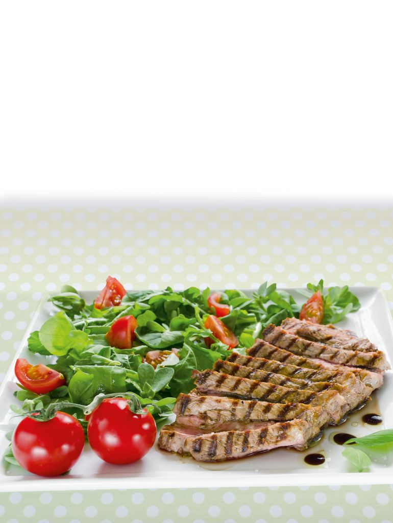 Μοσχαρίσια ταλιάτα µε πράσινη σαλάτα