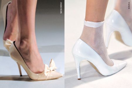 Γόβες σε λευκό, μπεζ και μαύρο