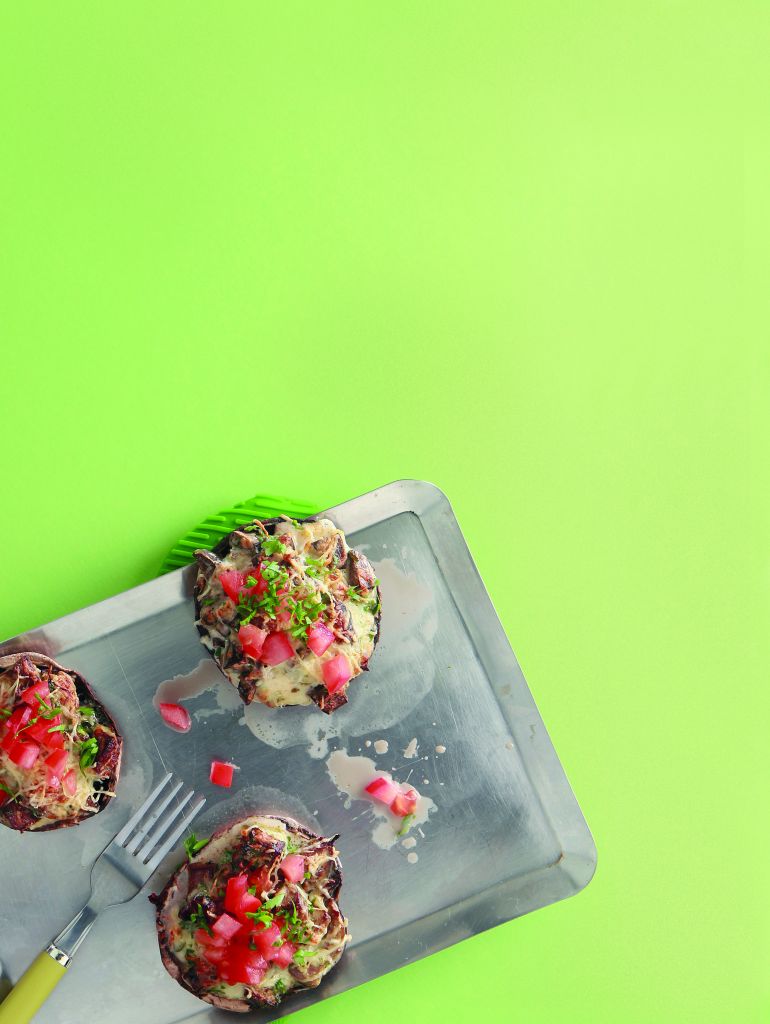 Μανιτάρια γεμιστά με χθεσινά συκωτάκια