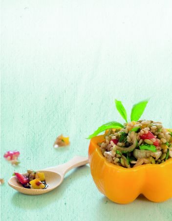 Σαλάτα με πλιγούρι και φακές