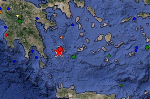 Ισχυρός σεισμός 5,7 βαθμών ανατολικά της Σπάρτης