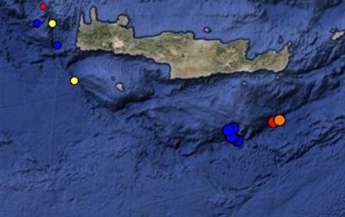 Νέες ασθενείς σεισμικές δονήσεις 3,9 βαθμών νότια της Ιεράπετρας