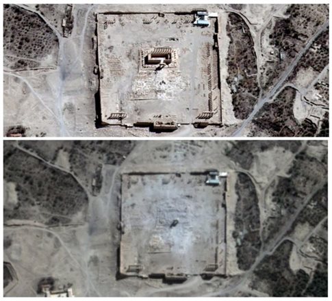 Δορυφόρος επιβεβαιώνει την καταστροφή 2ου ναού στην Παλμύρα