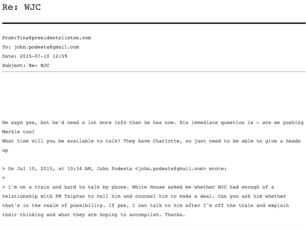 Wikileaks: Πίεση σε Τσίπρα μέσω Κλίντον ήθελε ο Ομπάμα το καλοκαίρι του ’15