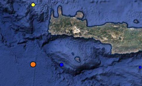 Σεισμός 4,3 βαθμών νότια της Κρήτης ξημερώματα Τρίτης