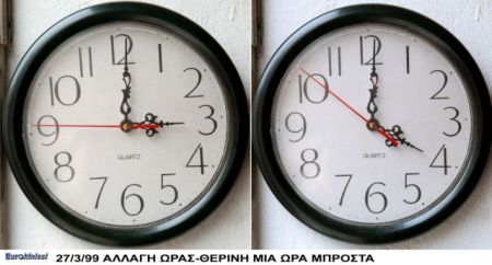 Θερινή ώρα από την Κυριακή, μία ώρα μπροστά τα ρολόγια