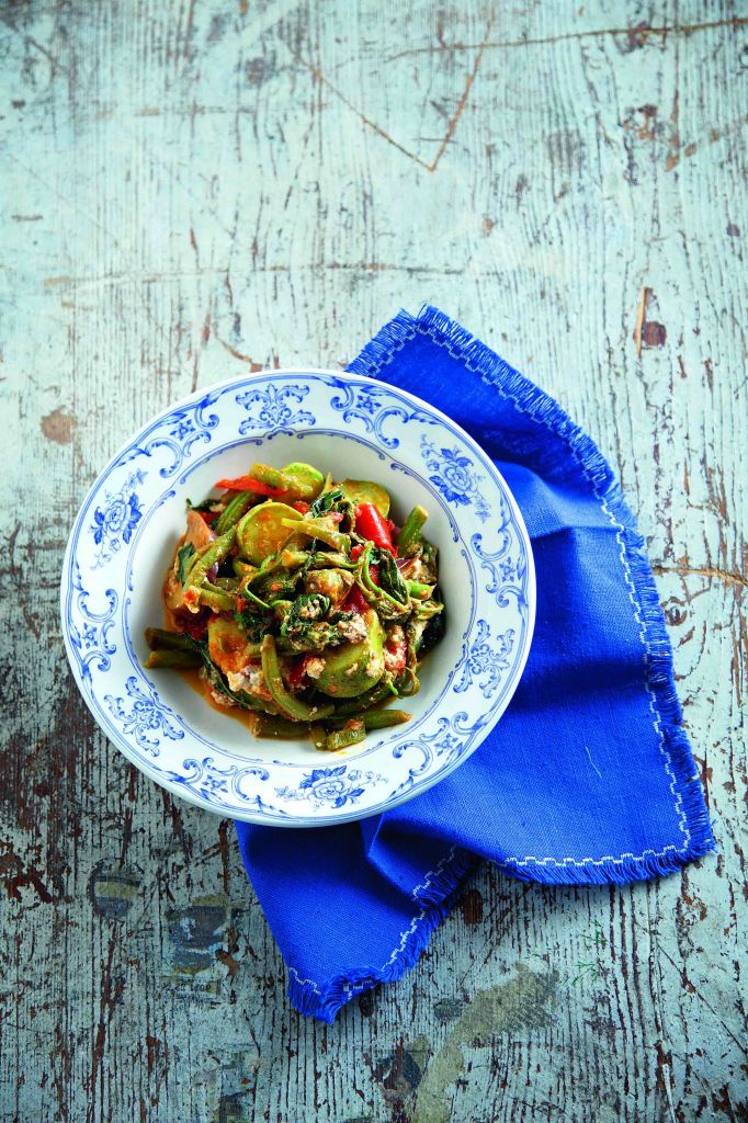 Τουρλού με κολοκυθοκορφάδες