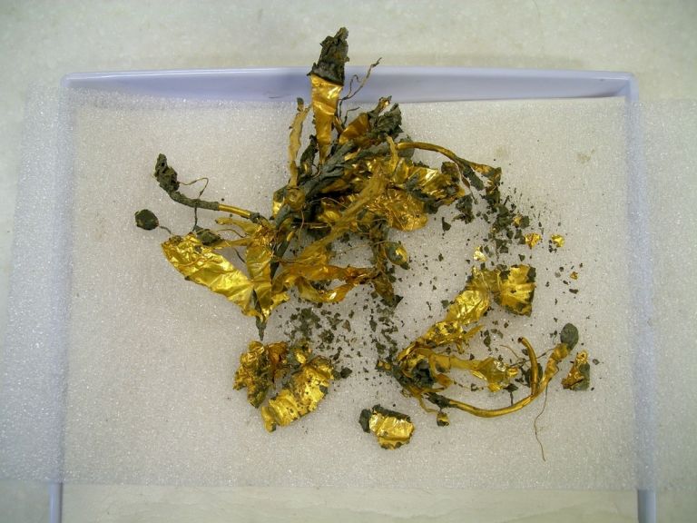 Ενα χρυσό στεφάνι ελιάς στο μικροσκόπιο των αρχαιολόγων | tovima.gr