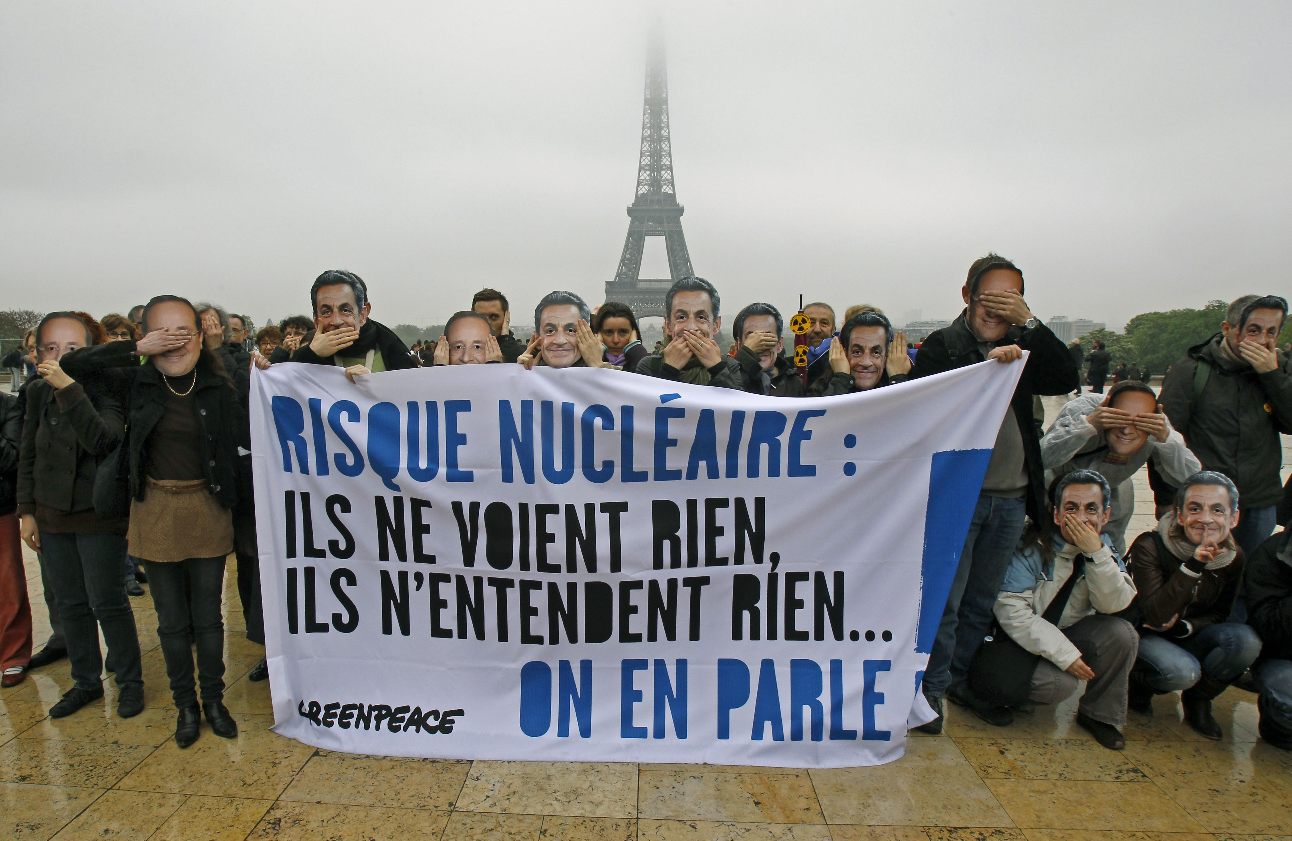 Μήνυμα για την πυρηνική ενέργεια σε Σαρκοζί-Ολάντ από ακτιβιστή