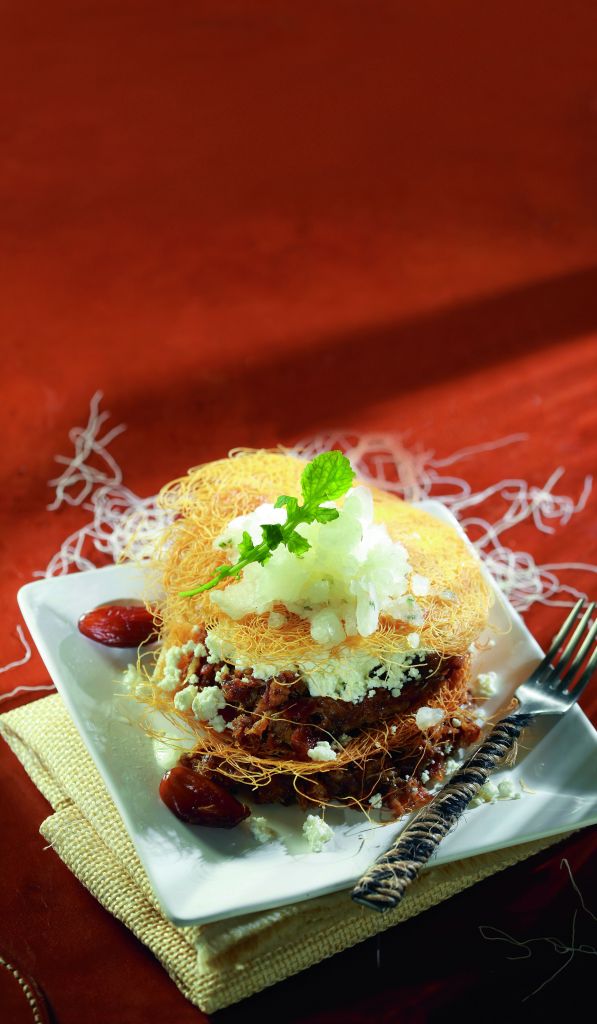 Σαλάτα σε κανταΐφι με σορμπέ λεμόνι και θυμάρι