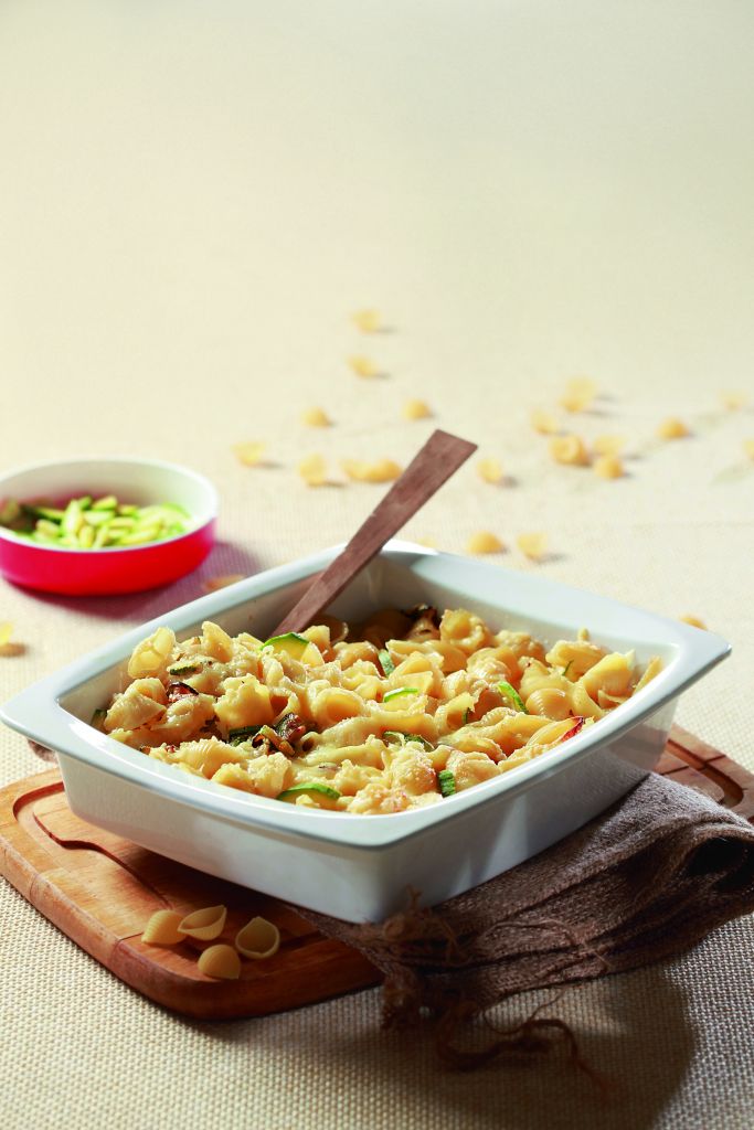 Κοχύλια με κολοκυθάκια και σκόρδο