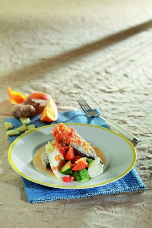 Σφυρίδα με σάλτσα εσπεριδοειδών