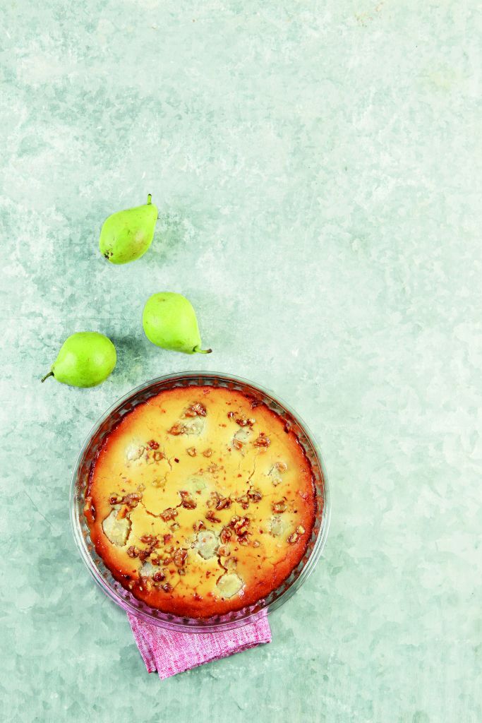 Ανοιχτή πίτα με ξινομυζήθρα, μέλι και αχλάδι