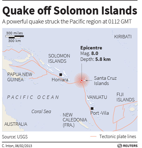 Τσουνάμι ύψους ενός μέτρου χτύπησε τα νησιά Σολομώντα έπειτα από ισχυρό σεισμό