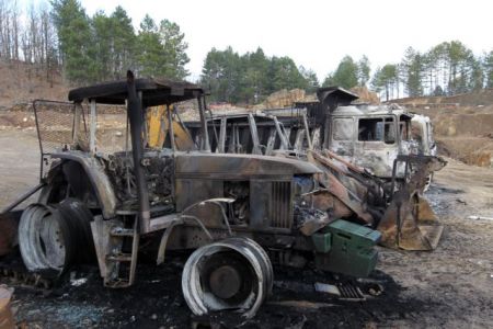 Φωτιά σε δύο μηχανήματα έργων της «Ελληνικός Χρυσός»