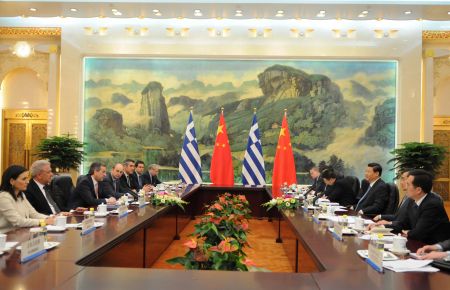 Συνάντηση Σαμαρά με τον Πρόεδρο της Κίνας στη Ρόδο