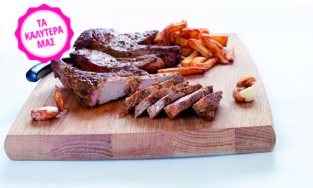 Χοιρινές µπριζόλες µε µέλι, µουστάρδα και µπαχαρικά