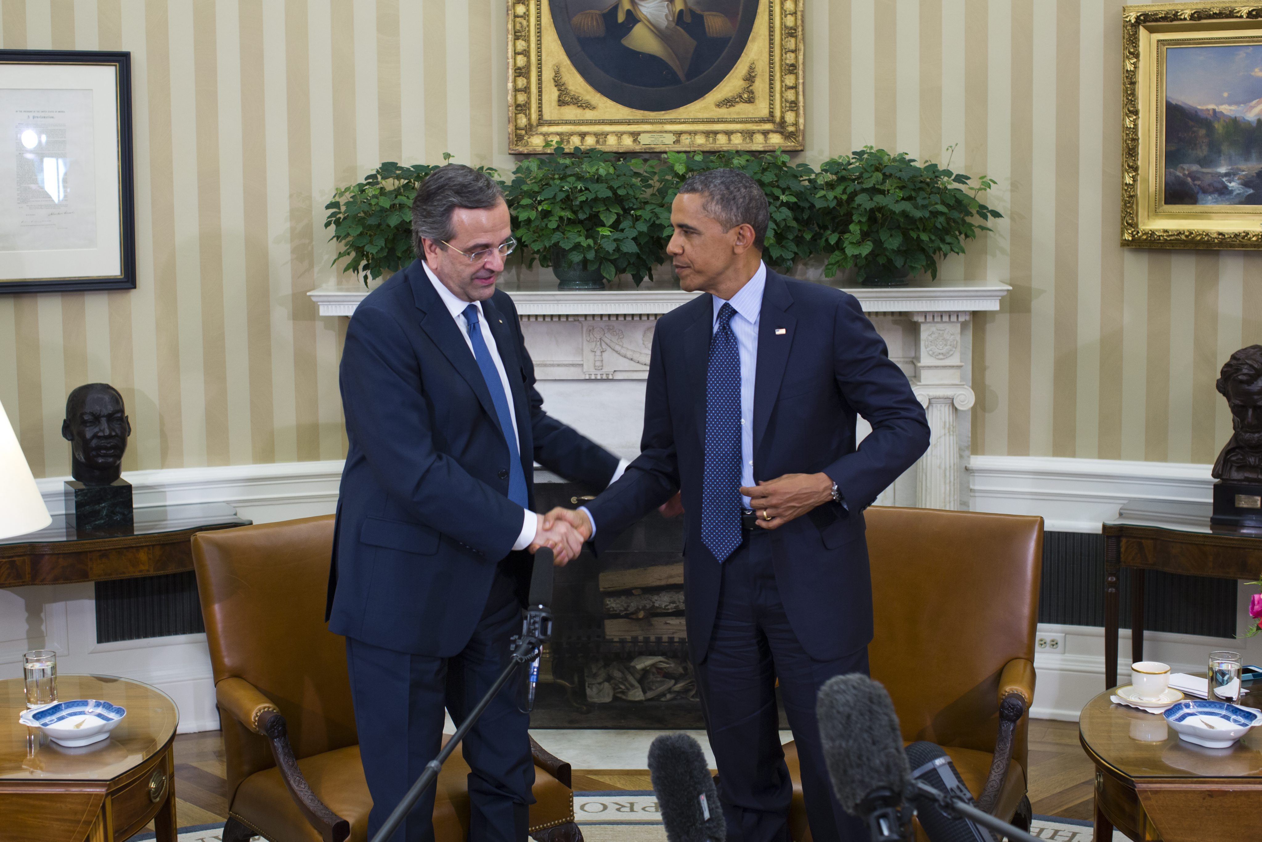 Ομπάμα: «Δεν μπορούμε να βλέπουμε ως λύση στην Ελλάδα τη λιτότητα», δήλωσε μετά την συνάντησή του με τον Σαμαρά