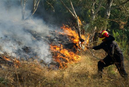 Φωτιά στο Λουτράκι – Δεν κινδυνεύει κάποιος οικισμός