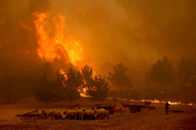 Major fire breaks out and rages near Pylos in Messinia