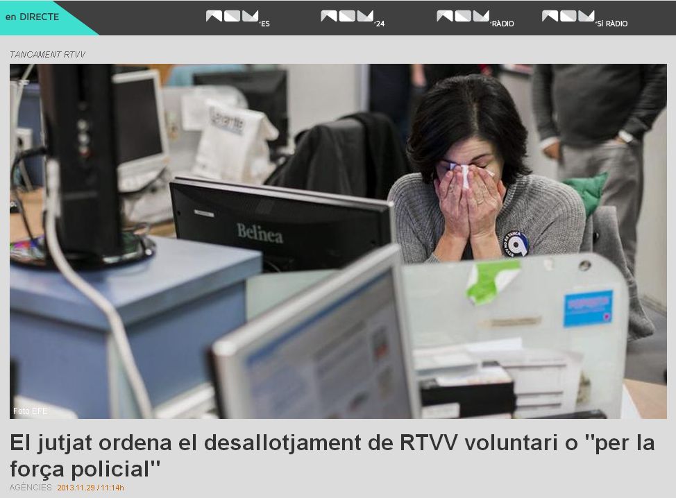 Ισπανία: «Μαύρο» στη δημόσια τηλεόραση στη Βαλένθια