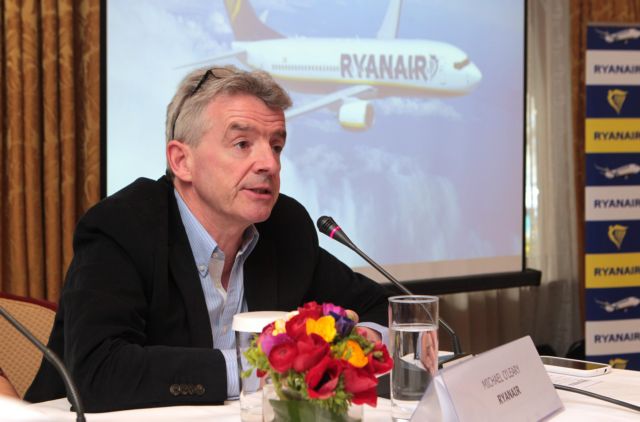 Ryanair: Τέσερα εκ. επιβάτες από και προς Ελλάδα το ’14 και 10 εκ. ως το ’18