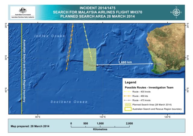 Αιφνίδια μετατόπιση των ερευνών σε άλλο σημείο του Ινδικού για την αναζήτηση του μαλαισιανού boeing