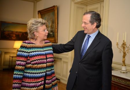 Ο Αντώνης Σαμαράς συναντήθηκε με την Βίβιαν Ρέντινγκ στο Μαξίμου