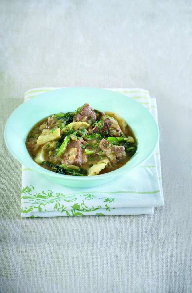 Φρικασέ με αγκινάρες, φινόκιο και σέσκουλα