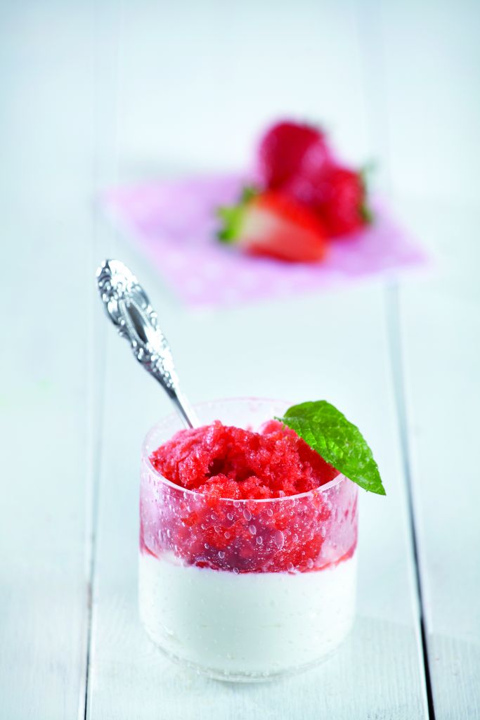 Γιαούρτι με γρανίτα φράουλα