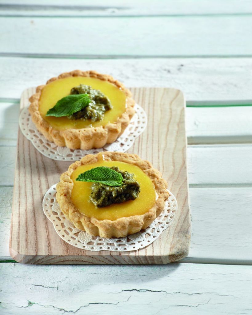 Τάρτα λεμόνι με ζελέ δυόσμου