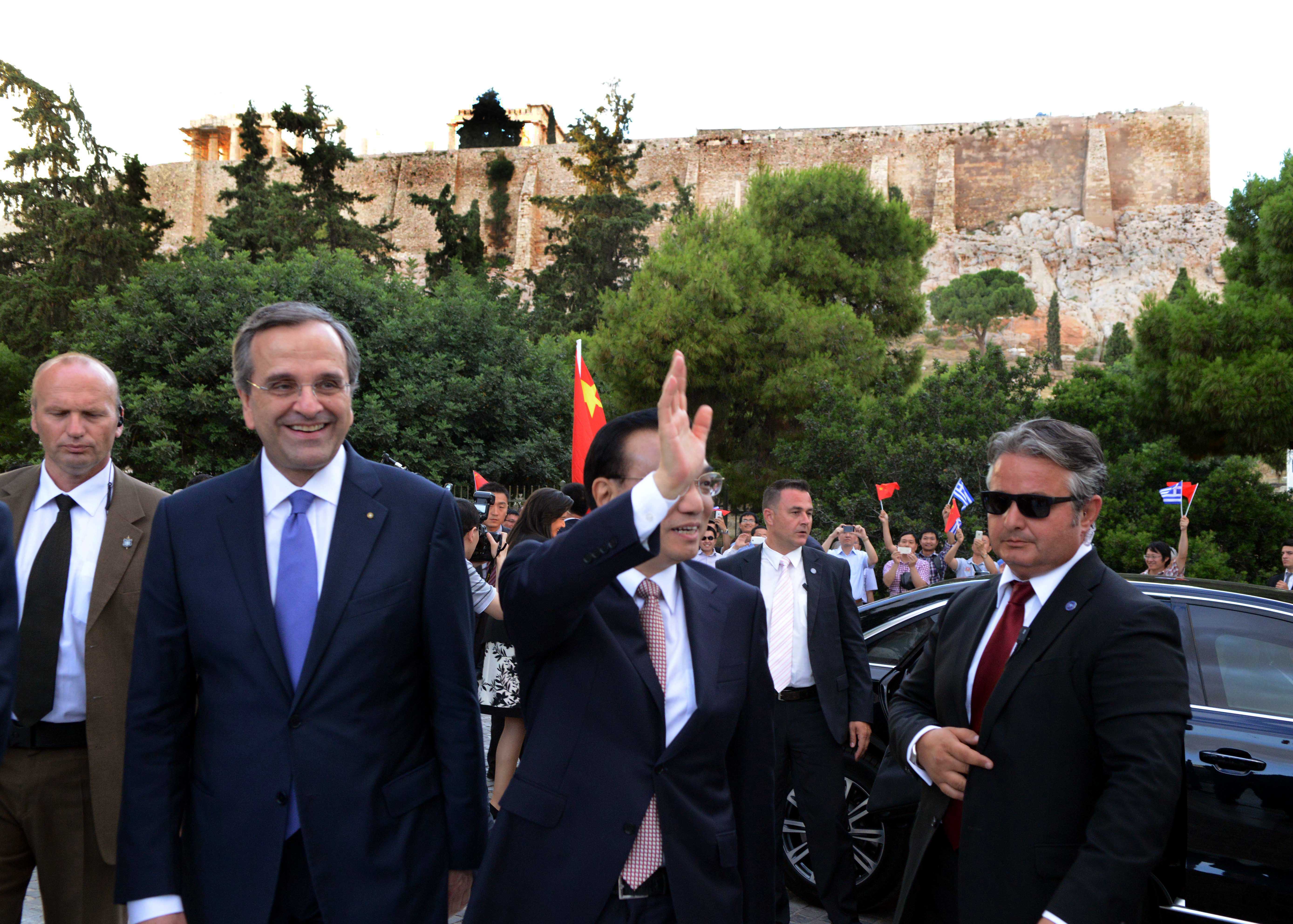 Σαμαράς-Τασούλας στην Ακρόπολη με τον κινέζο πρωθυπουργό