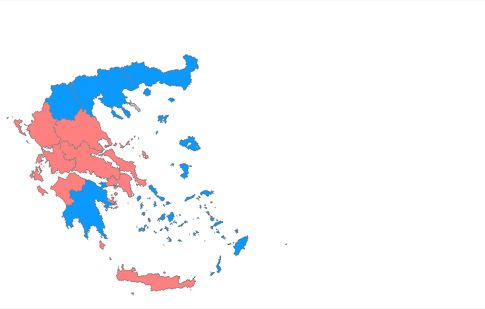 Ο ΣΥΡΙΖΑ αμφισβητεί το χρώμα του εκλογικού χάρτη της χώρας