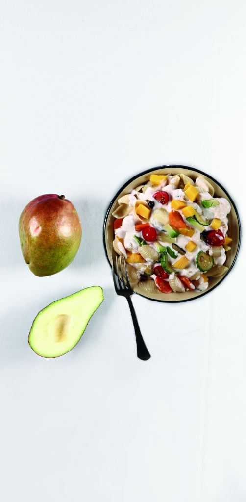 Αχηβαδάκι με ψητά λαχανικά και εξωτικά φρούτα