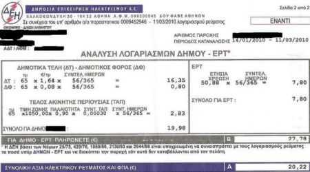 Αλλάζει το έντυπο λογαριασμού της ΔΕΗ