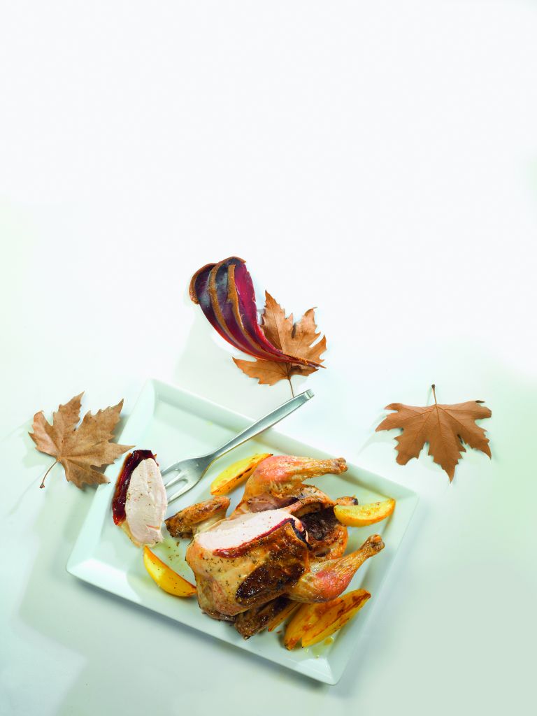 Κοτόπουλο φούρνου με παστουρμά και μπίρα