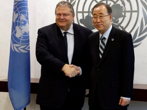 Κυπριακό-Σκοπιανό συζήτησαν Μπαν Κι Μουν-Βενιζέλος στη Νέα Υόρκη
