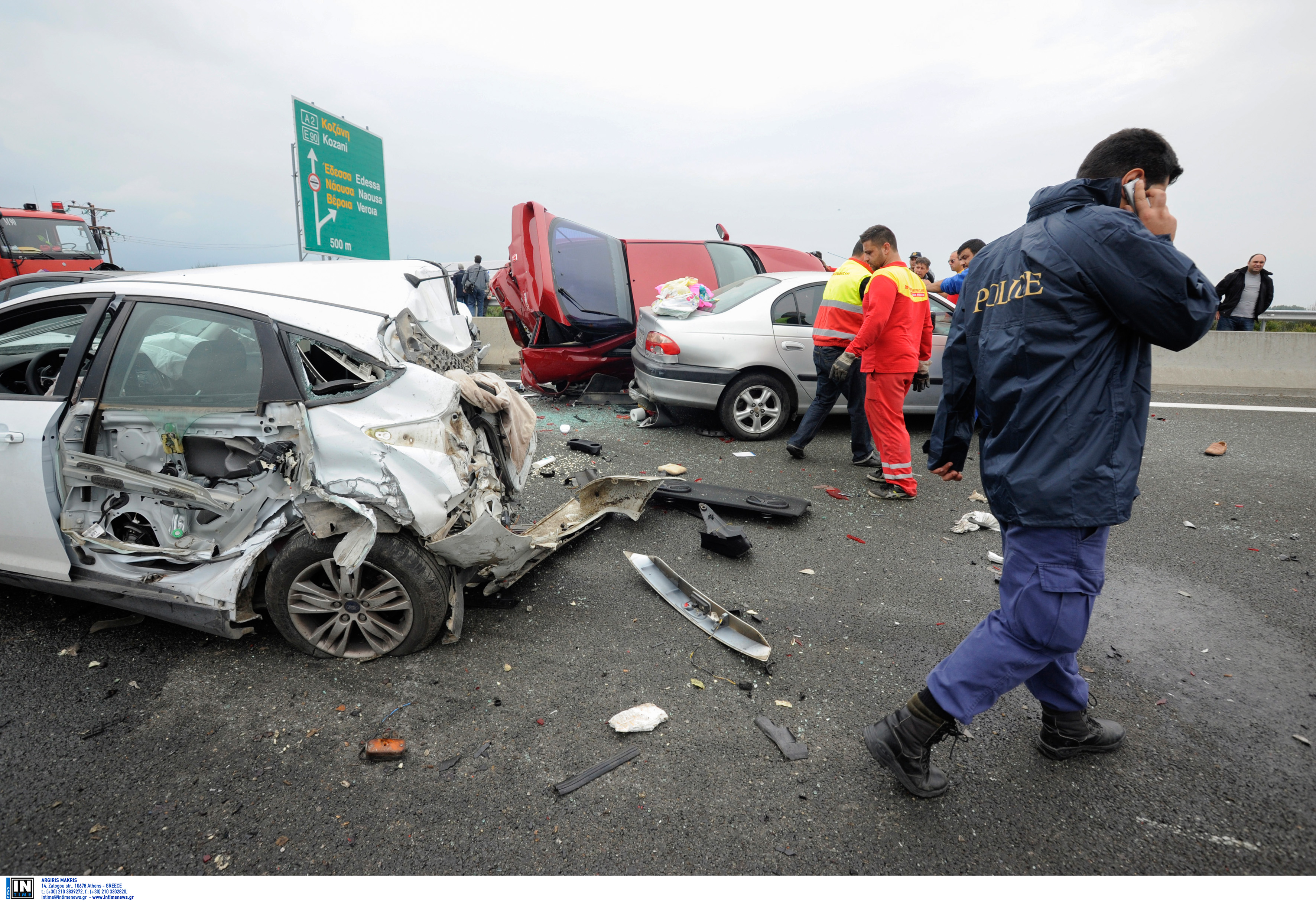 Σε ελεγχόμενη κατάσταση τρεις τραυματίες της καραμπόλας