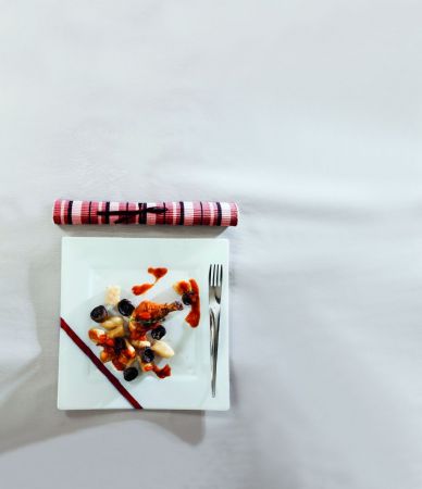 Κόκορας κρασάτος με μανιτάρια, νιόκι πατάτας και ξερή μυζήθρα