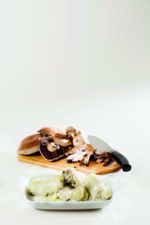 Λαχανοντολμάδες με μανιτάρια