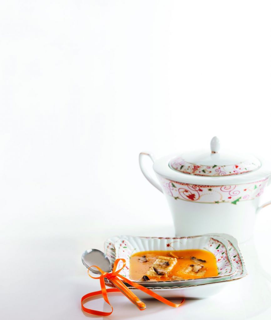 Σούπα κολοκύθας με μανιτάρια και μπαχαρικά