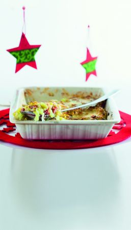 Πράσα στον φούρνο με σύγλινο και μετσοβόνε