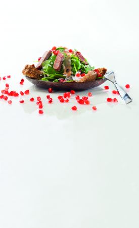 Σαλάτα με ρέβα, νούμπουλο και βινεγκρέτ ροδιού