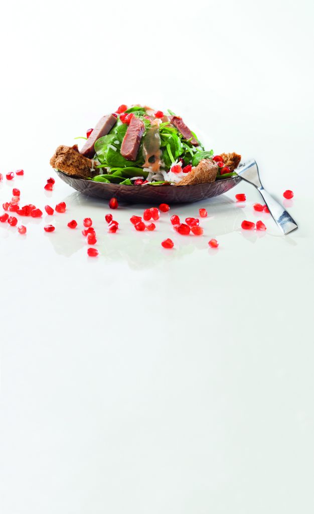 Σαλάτα με ρέβα, νούμπουλο και βινεγκρέτ ροδιού