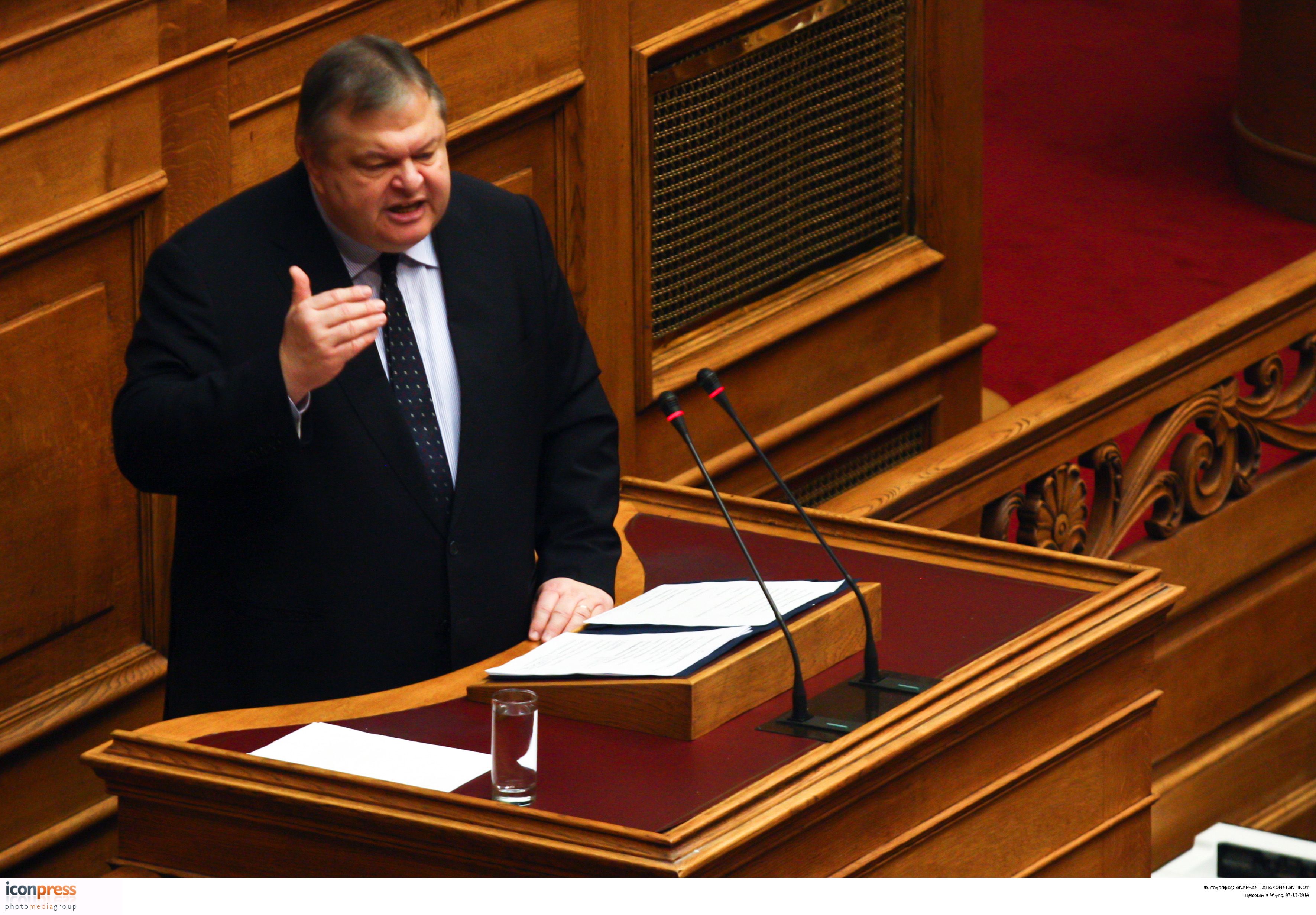 Βενιζέλος: ΝΔ και το ΠαΣοΚ θα προτείνουν κοινό υποψήφιο Πρόεδρο