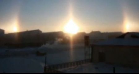 Σπάνιο οπτικό φαινόμενο κάνει τον Ήλιο να φαίνεται τριπλός