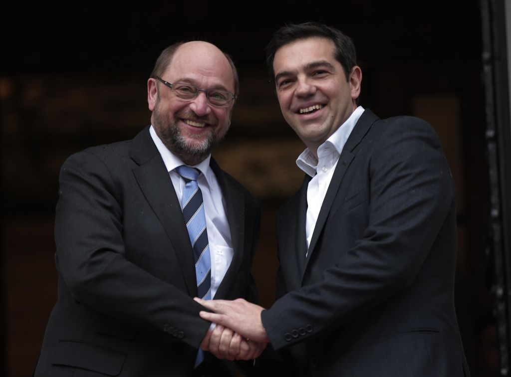 Συνάντηση Αλ. Τσίπρα με Μ. Σουλτς στο Μέγαρο Μαξίμου